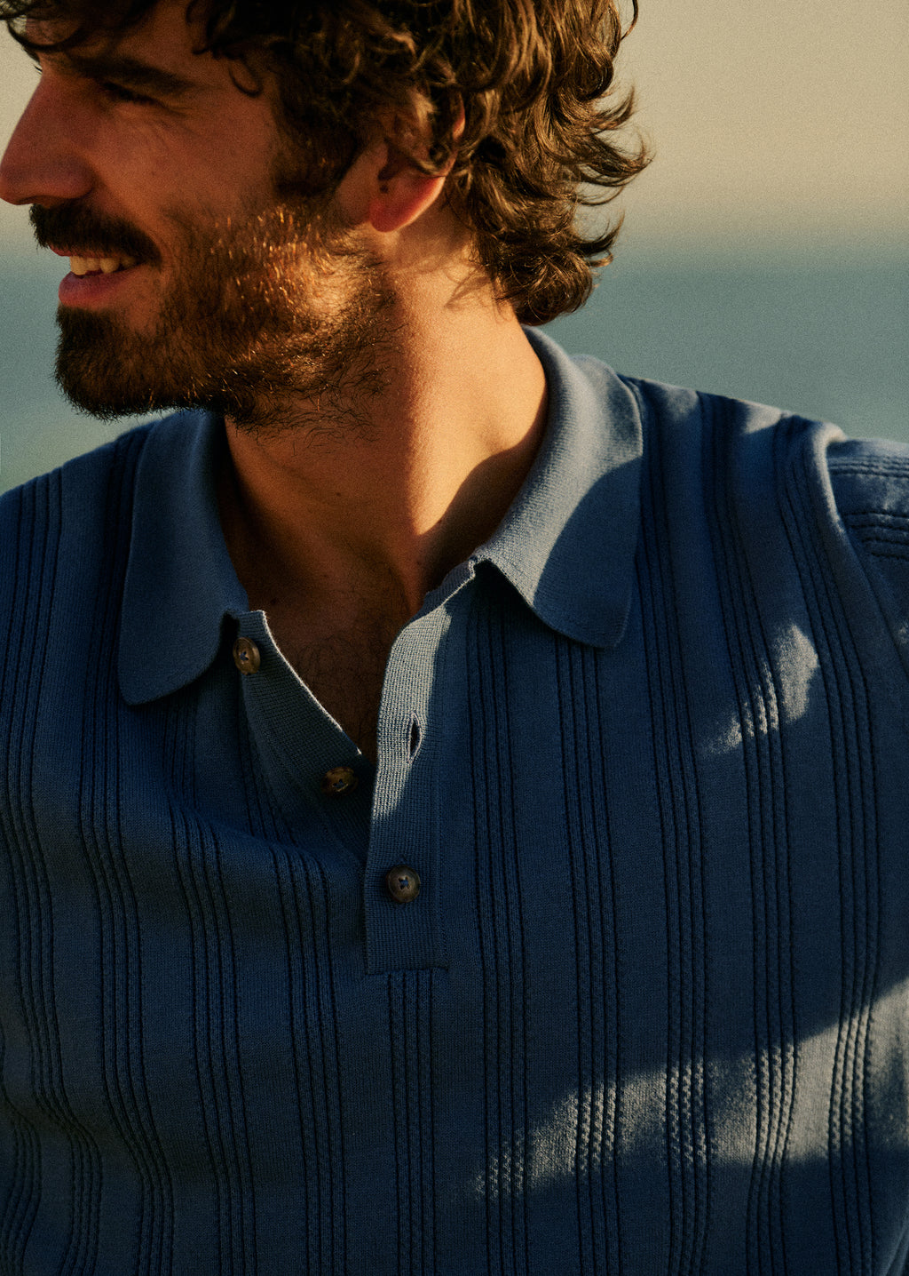 Polo Maille Rio - Bleu Acier