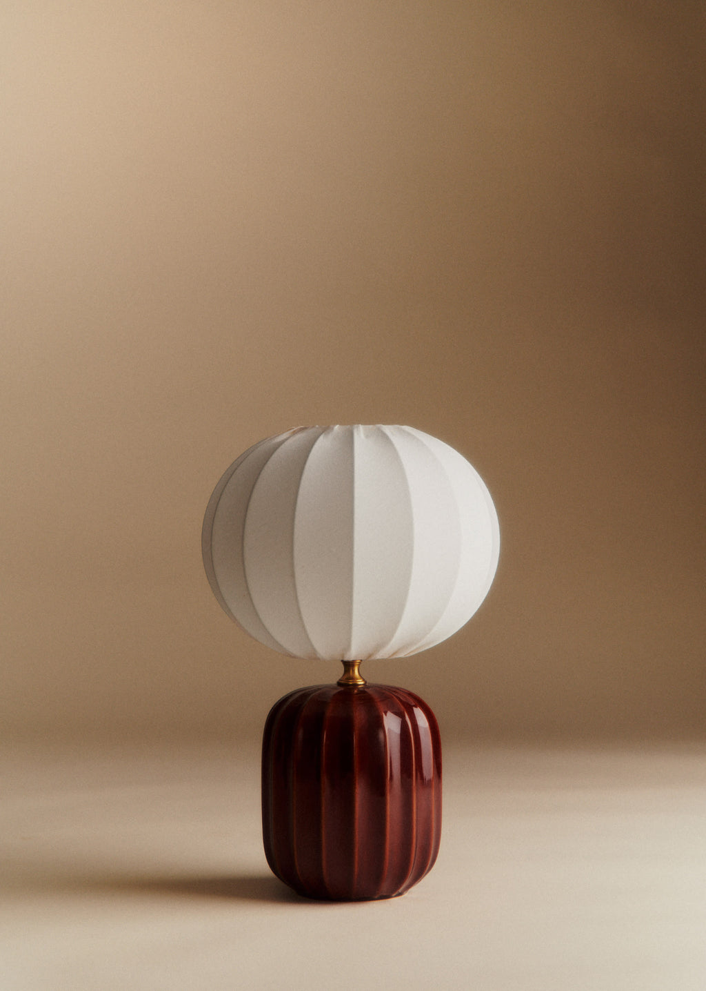 Lampe Traviata petit modèle - Moka - Abat-jour Sonate - Écru