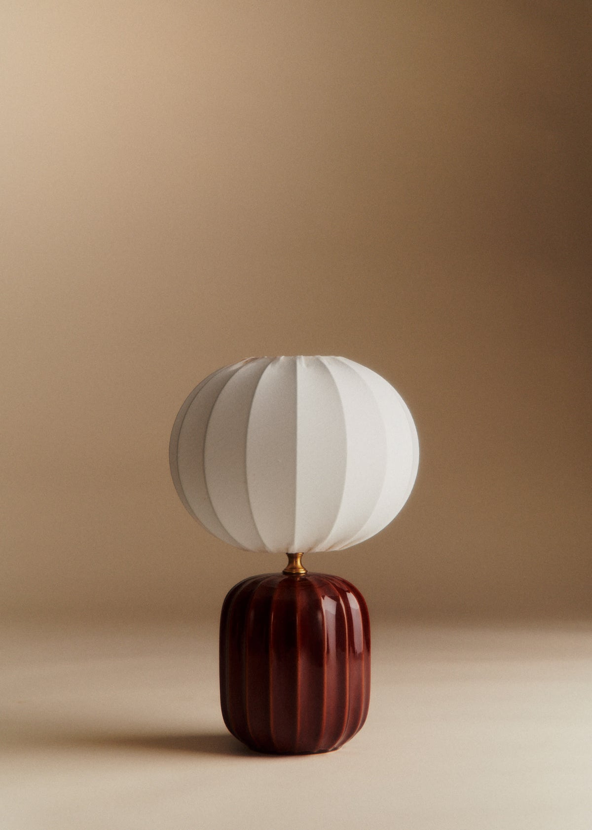 Lampe Traviata petit modèle - Moka - Abat-jour Sonate - Écru