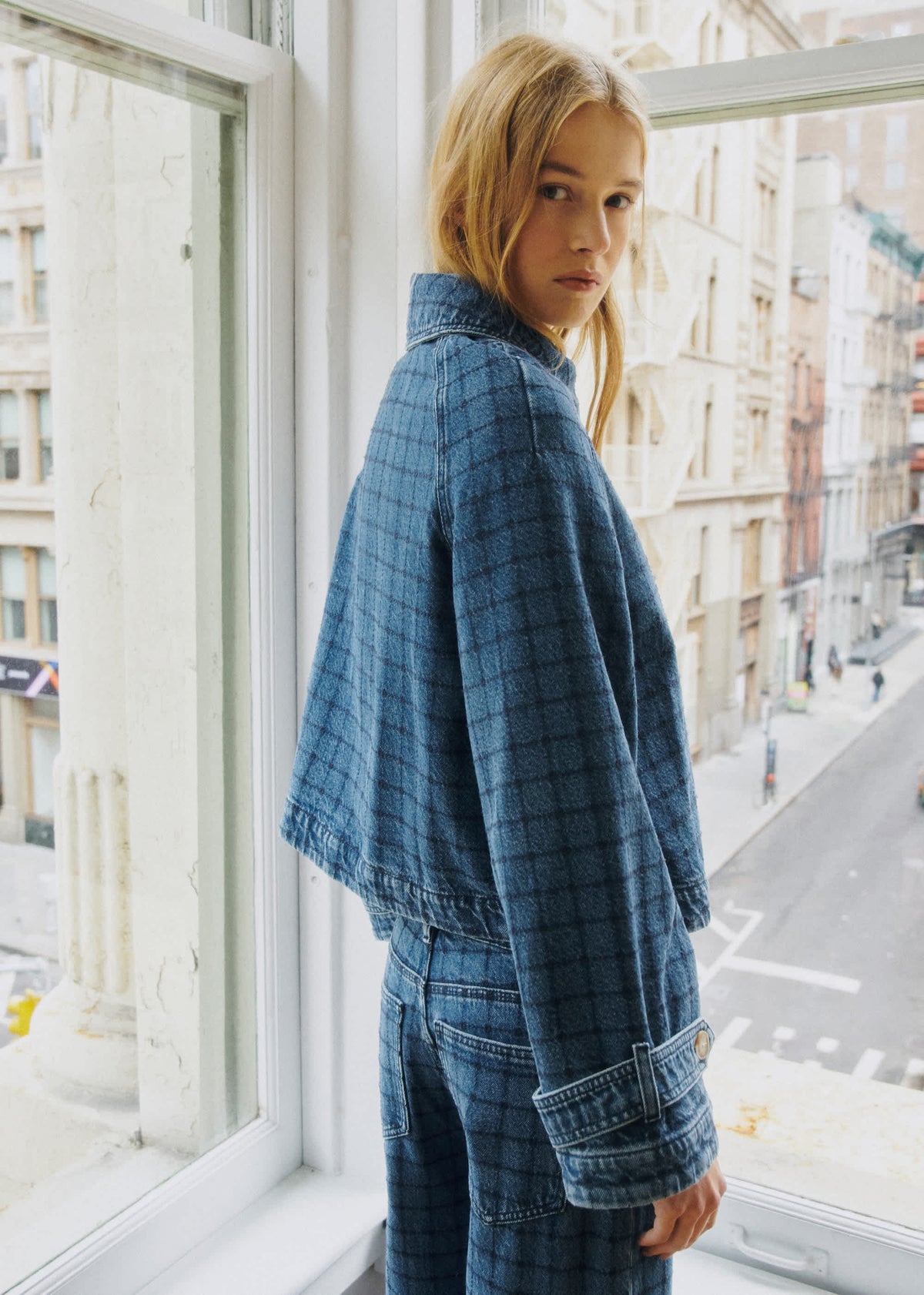 Veste Avery - Sézane x SEA NY - Broderie Marine Fond Denim