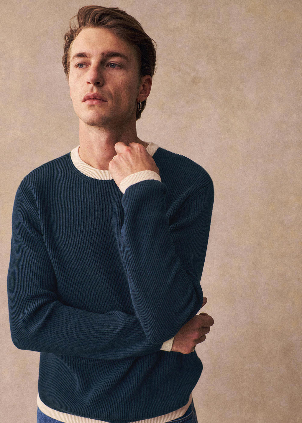 Pull Fenno - Bleu / Ecru