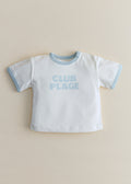 T-Shirt Club Plage - Ecru / Bleu ciel