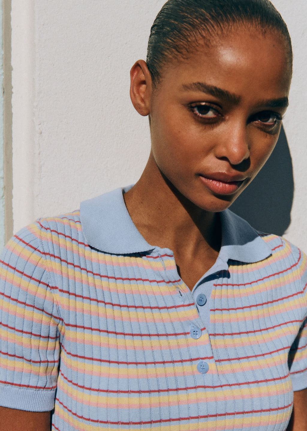 Maille Jean - Bleu / Rose / Jaune