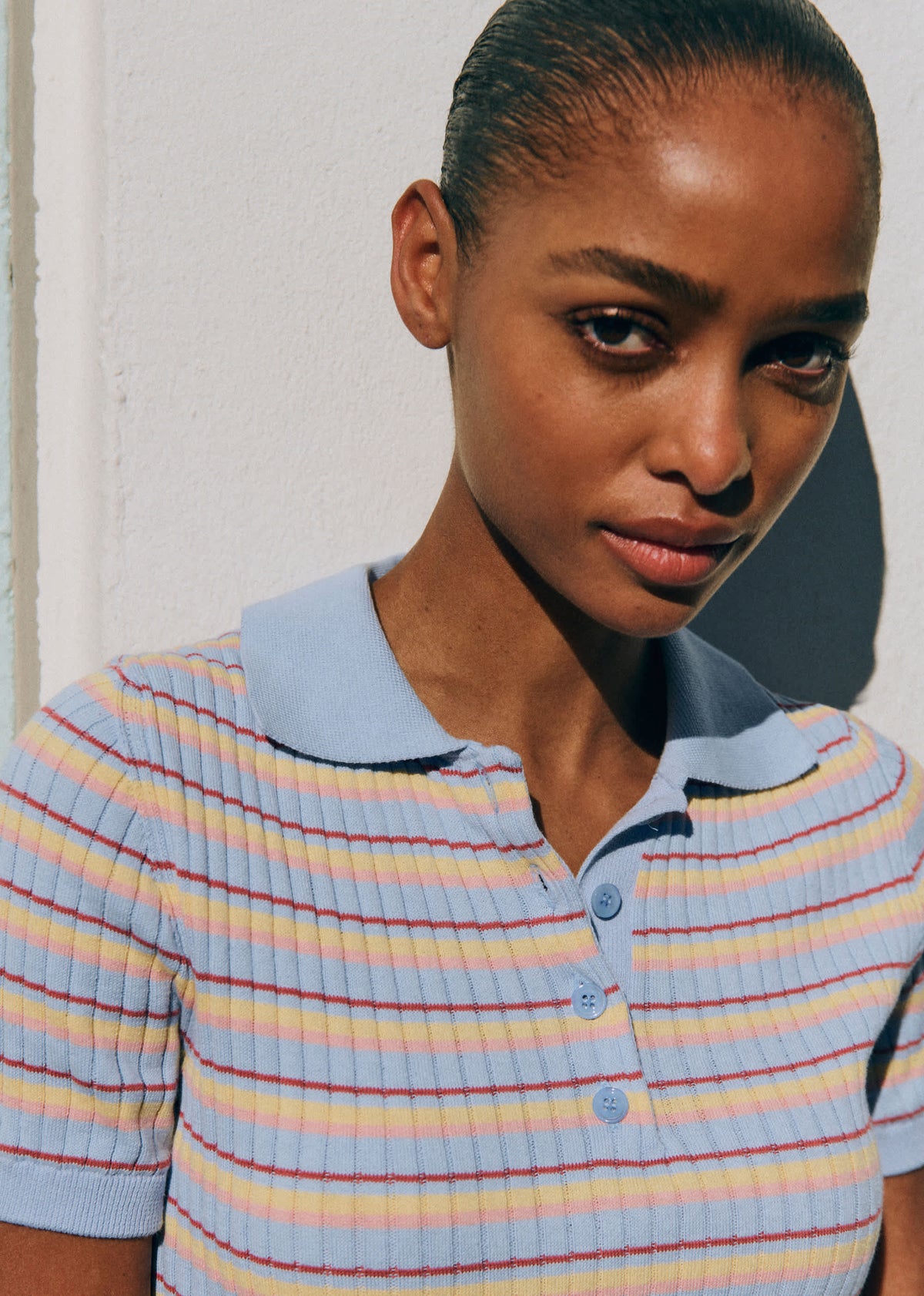 Maille Jean - Bleu / Rose / Jaune