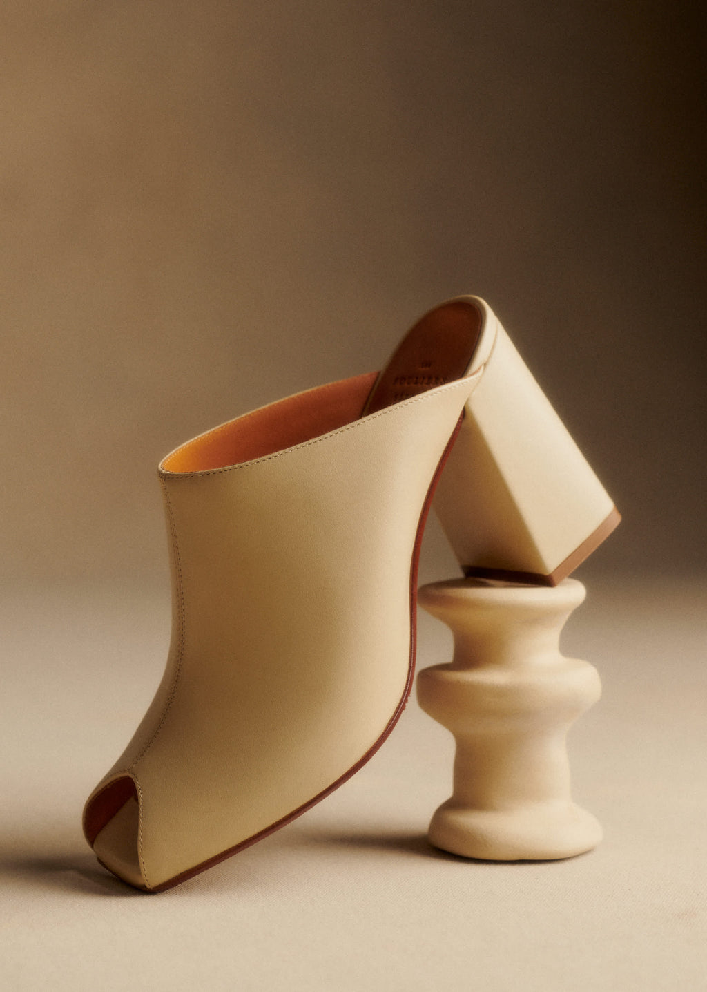 Mules High Bruna - Crème lisse