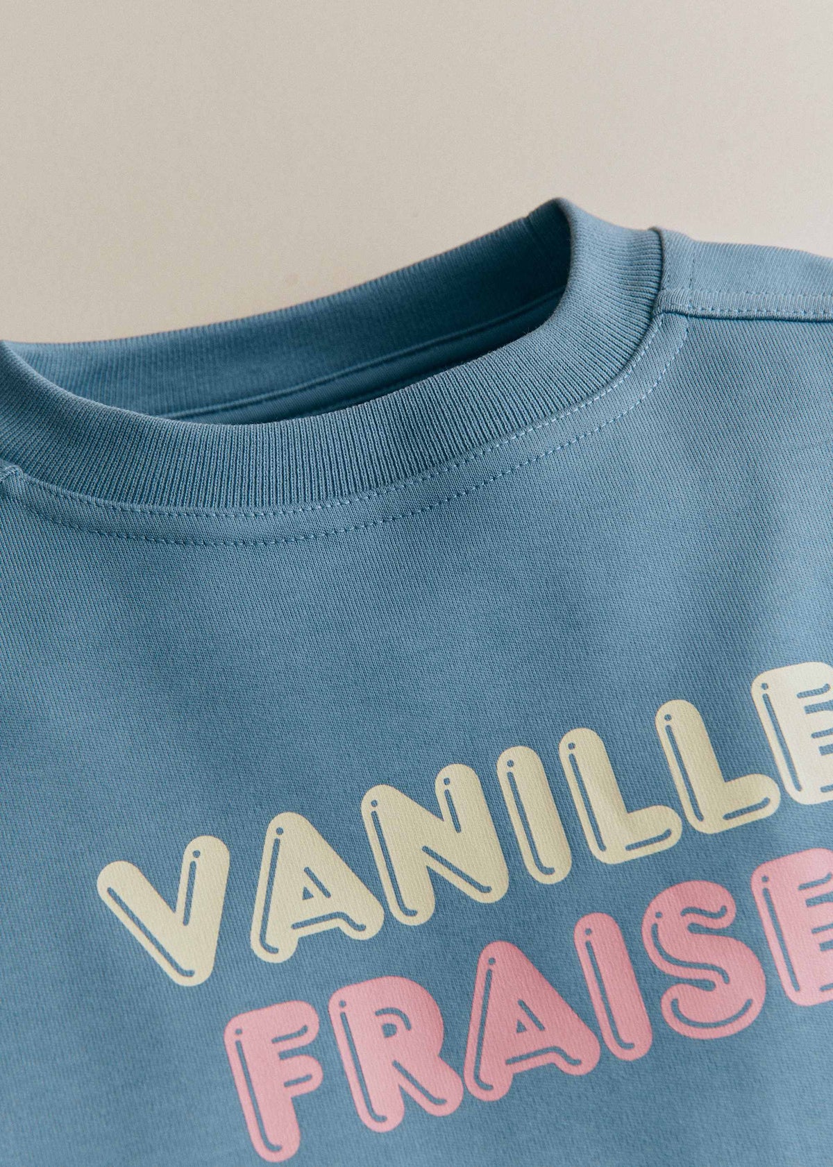 T-Shirt Vanille Fraise - Bleu Pastel