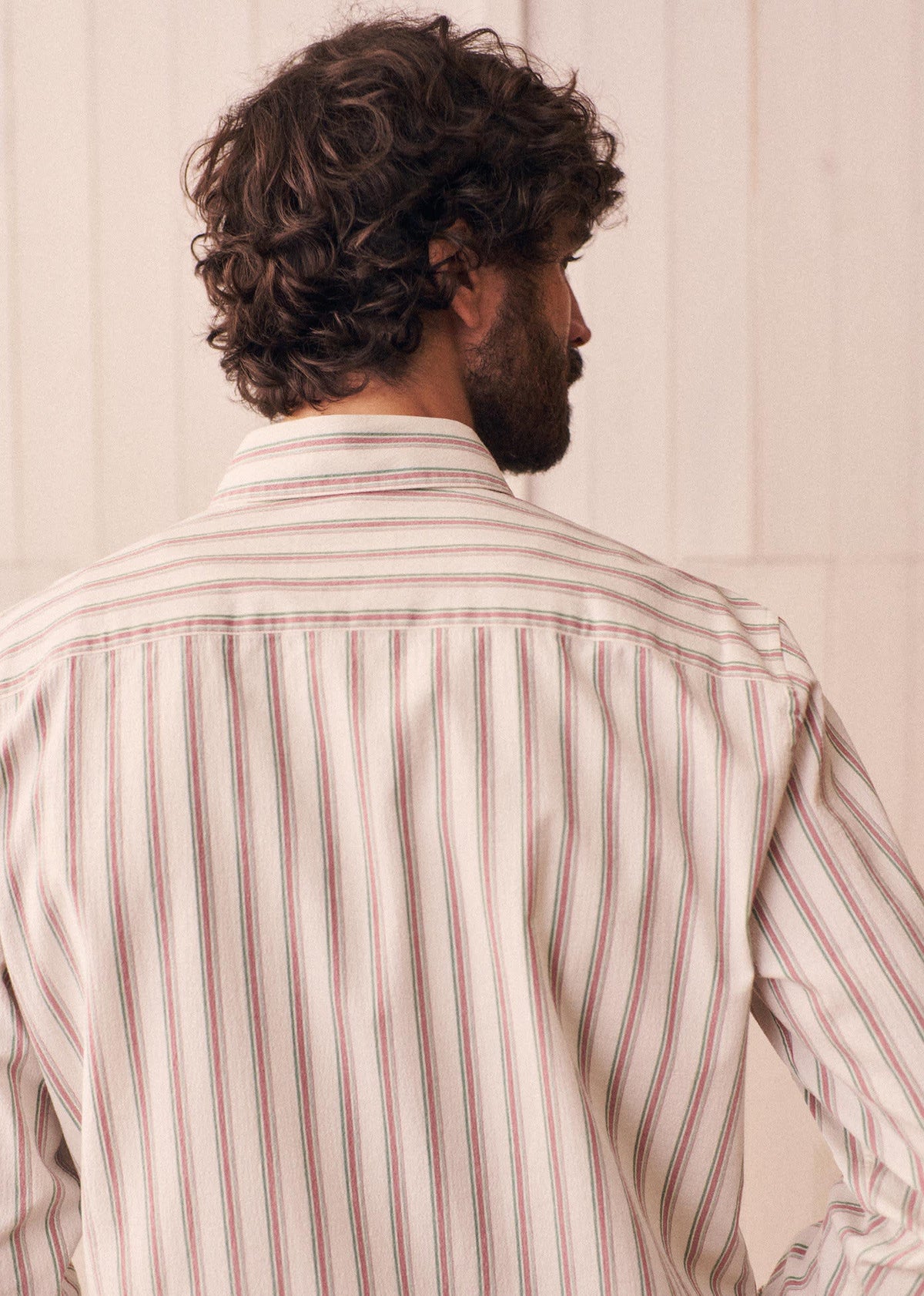 Chemise Charlie Seersucker - Blanc Rayures Rose / Vert