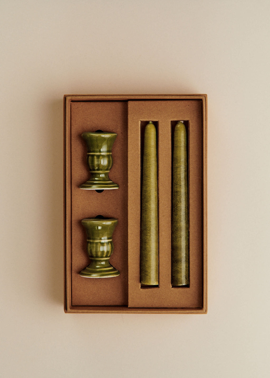 Coffret Bougeoirs Piano et Chandelles - Petit Modèle - Sauge