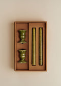 Coffret Bougeoirs Piano et Chandelles - Petit Modèle - Sauge