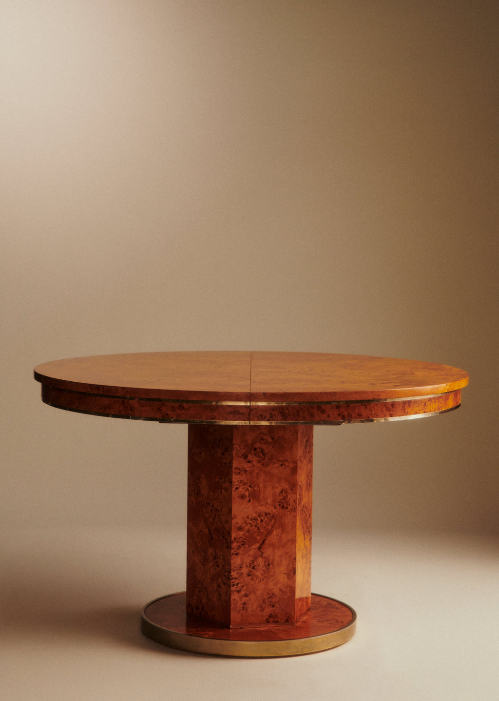Table à manger en loupe d'orme avec rallonge - Loupe d'orme
