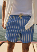 Maillot de bain Rob - Bleu Vintage Rayures Blanches
