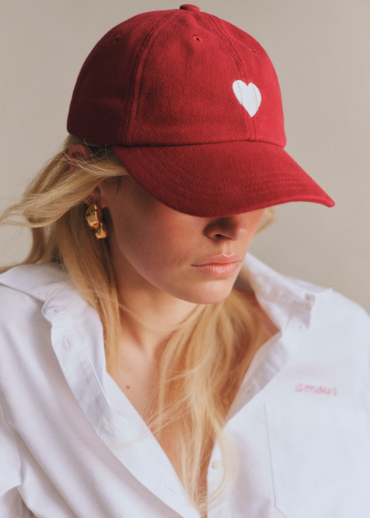 Casquette coeur - Rouge
