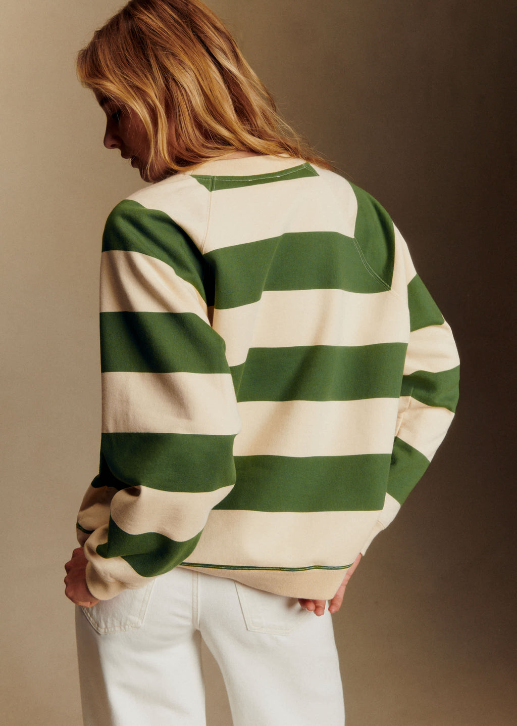 Sweat-Shirt Café De Paris Brodé - Crème / Vert