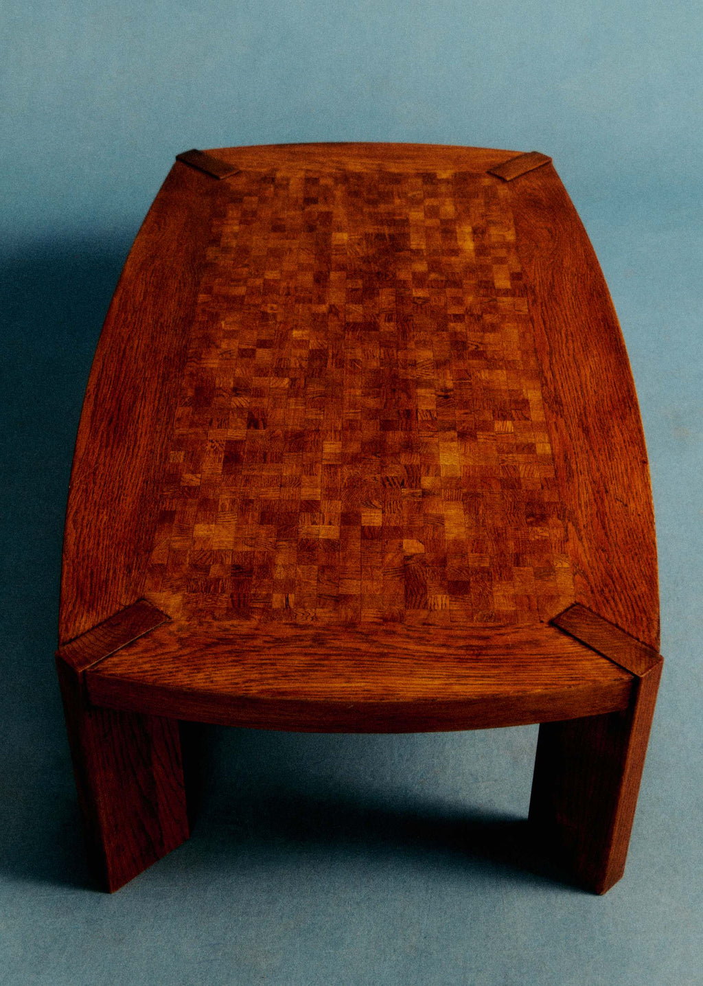 Table basse vintage en marqueterie - Marquetterie Bois