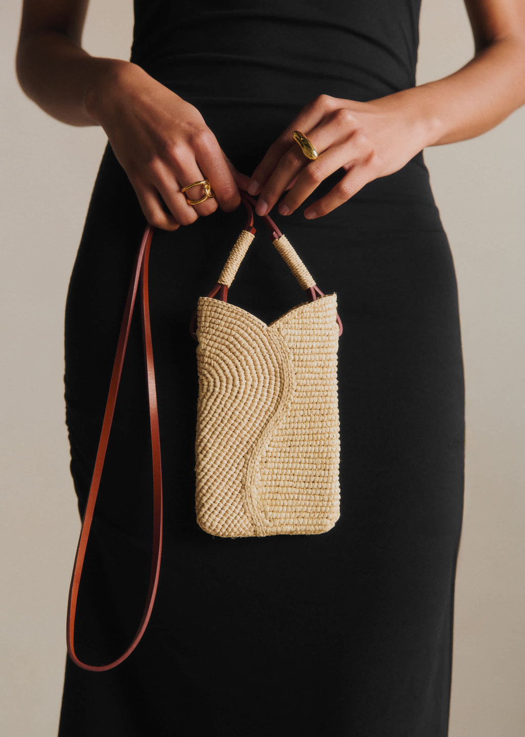 Pochette ELISE - Raphia Naturel Fleurs