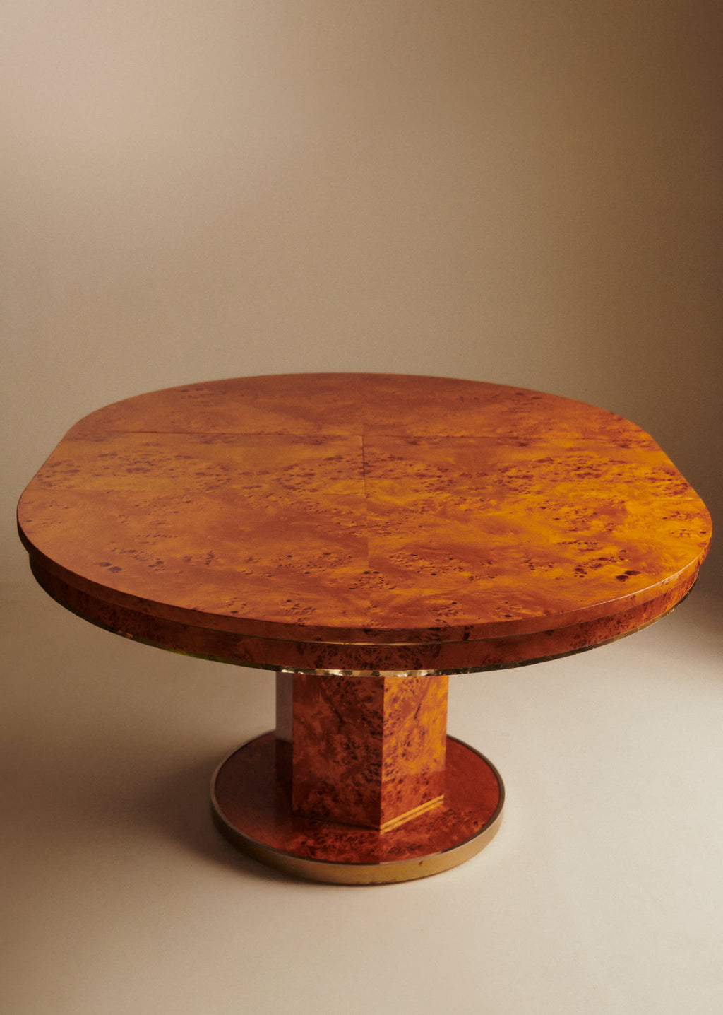 Table à manger en loupe d'orme avec rallonge - Loupe d'orme