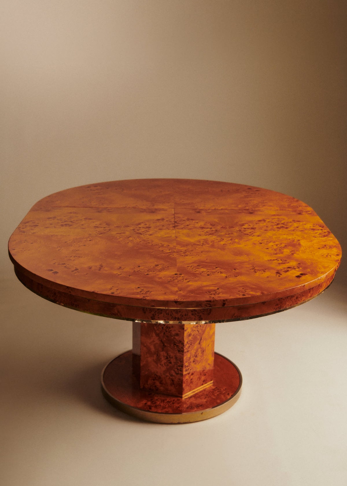 Table à manger en loupe d'orme avec rallonge - Loupe d'orme