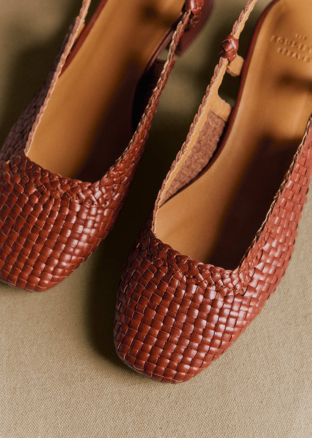 Escarpins Noemie - Acajou Lisse Tressé