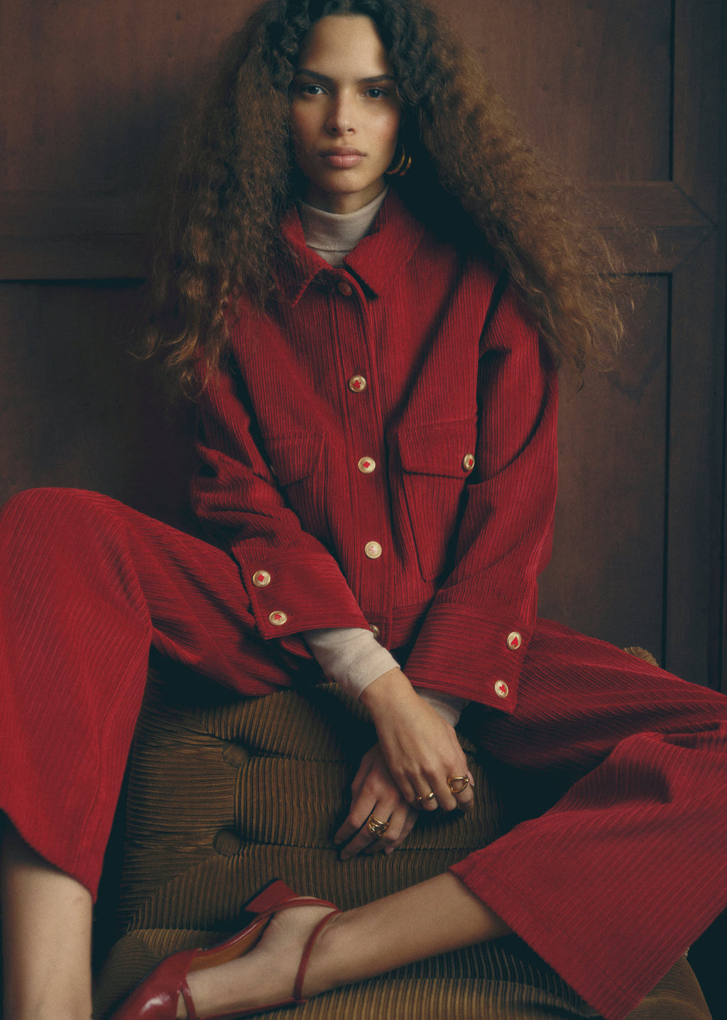Veste TERRY - Sézane x Antoinette Poisson - Velours Rouge