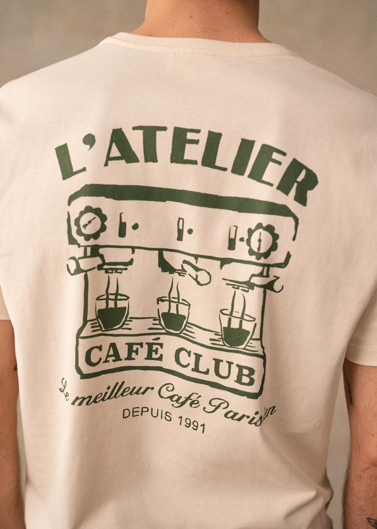 T-Shirt L'Atelier Café Club - Écru