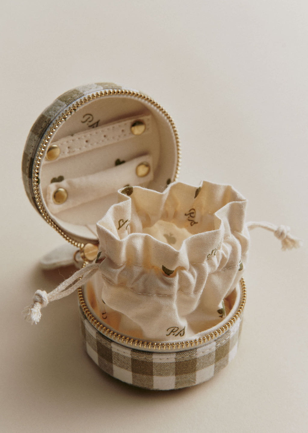 Mini écrin à bijoux - Vichy Vert