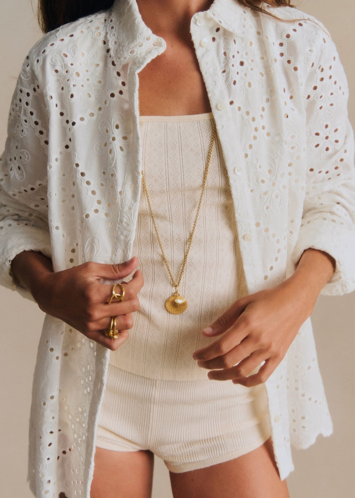 Chemise Maxou - Broderie Unie Volute Écru