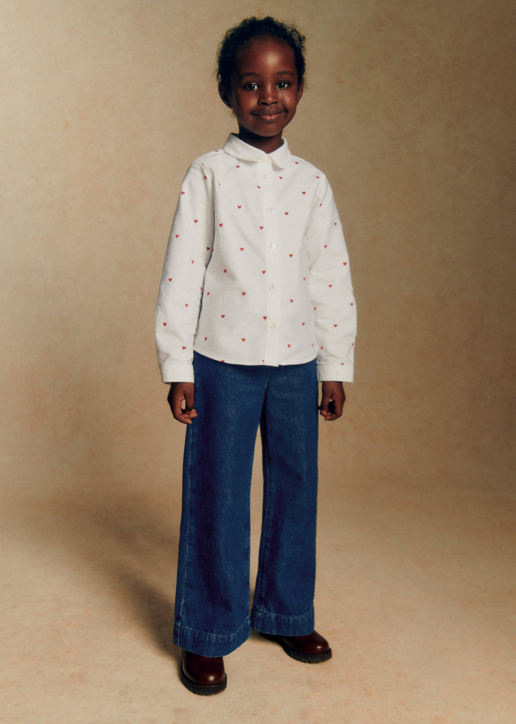Chemise Pierro - Oxford Blanc / Coeurs Rouge