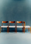 Lot de 4 chaises vintage dossier courbé - Bois