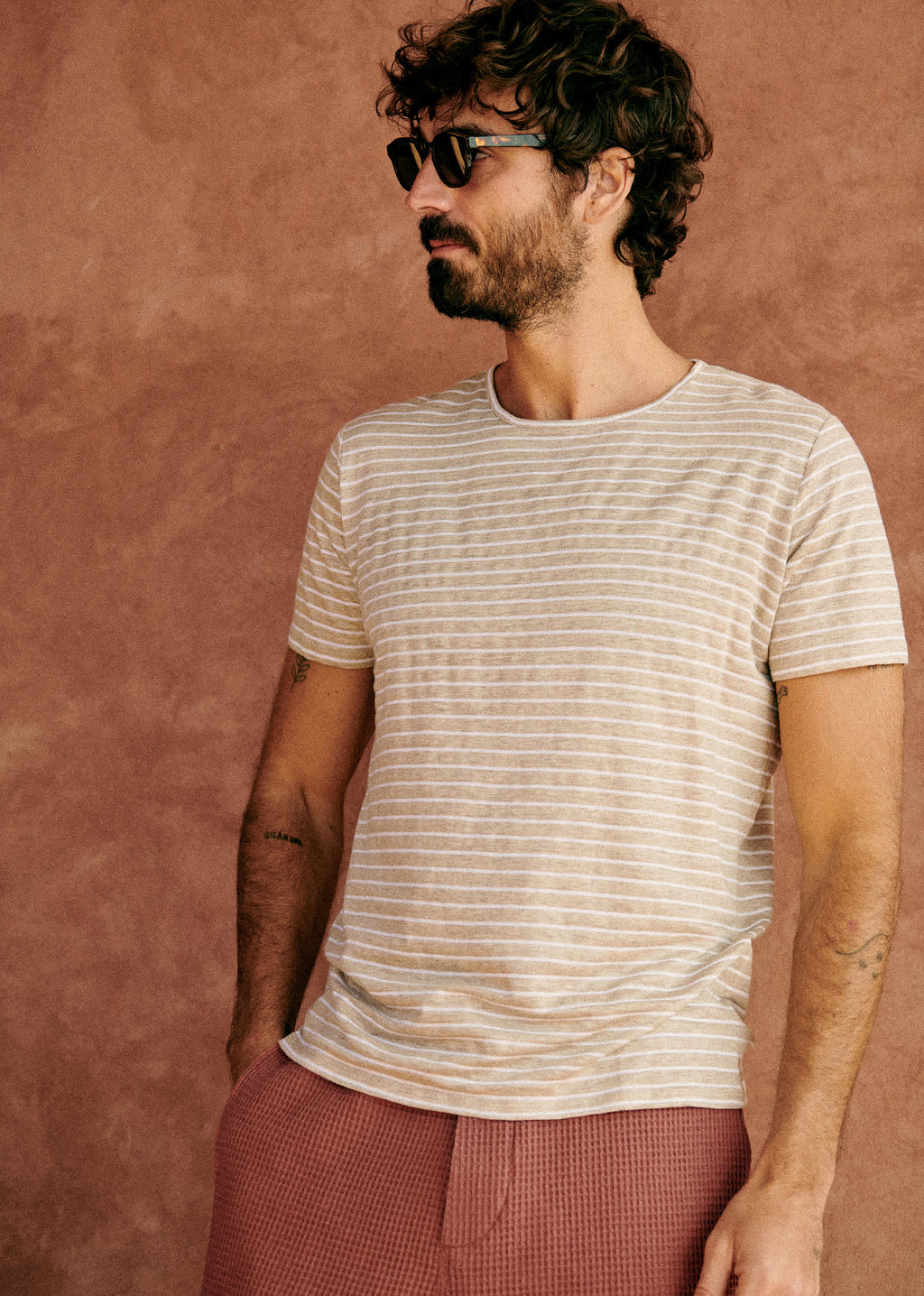 T-Shirt Martin - Beige Rayures Écrues