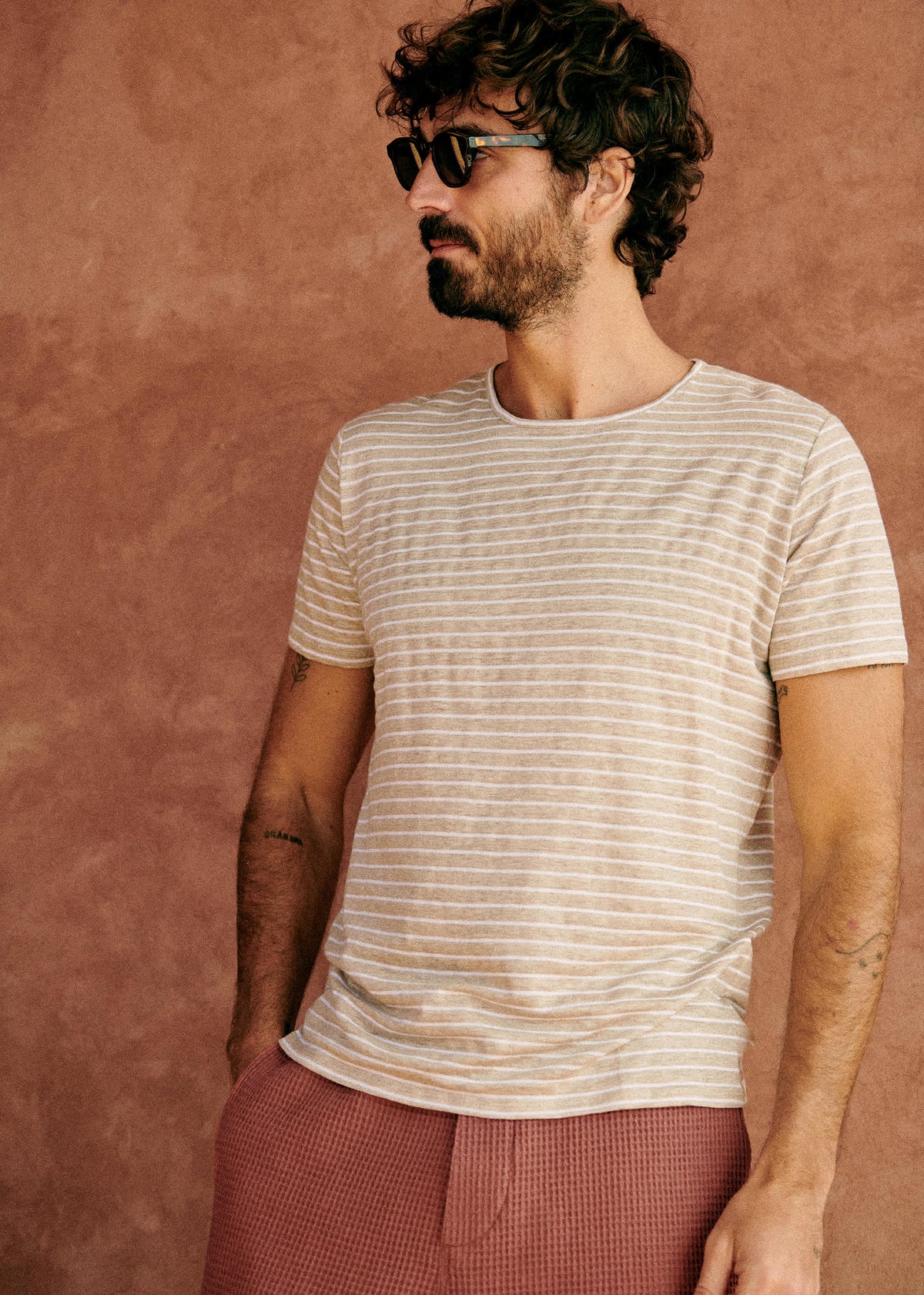 T-Shirt Martin - Beige Rayures Écrues
