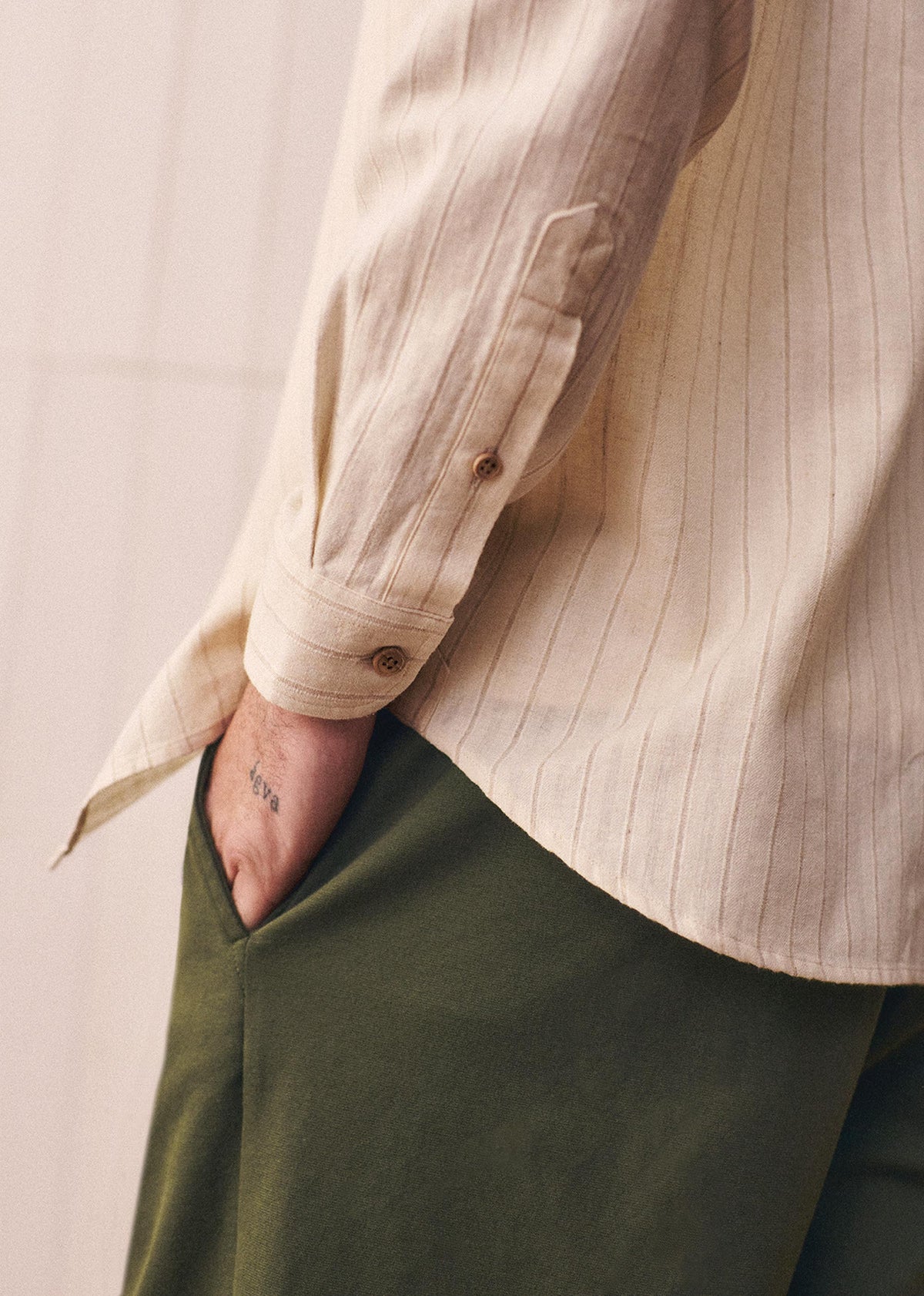 Chemise Charlie - Écru Rayures Beiges
