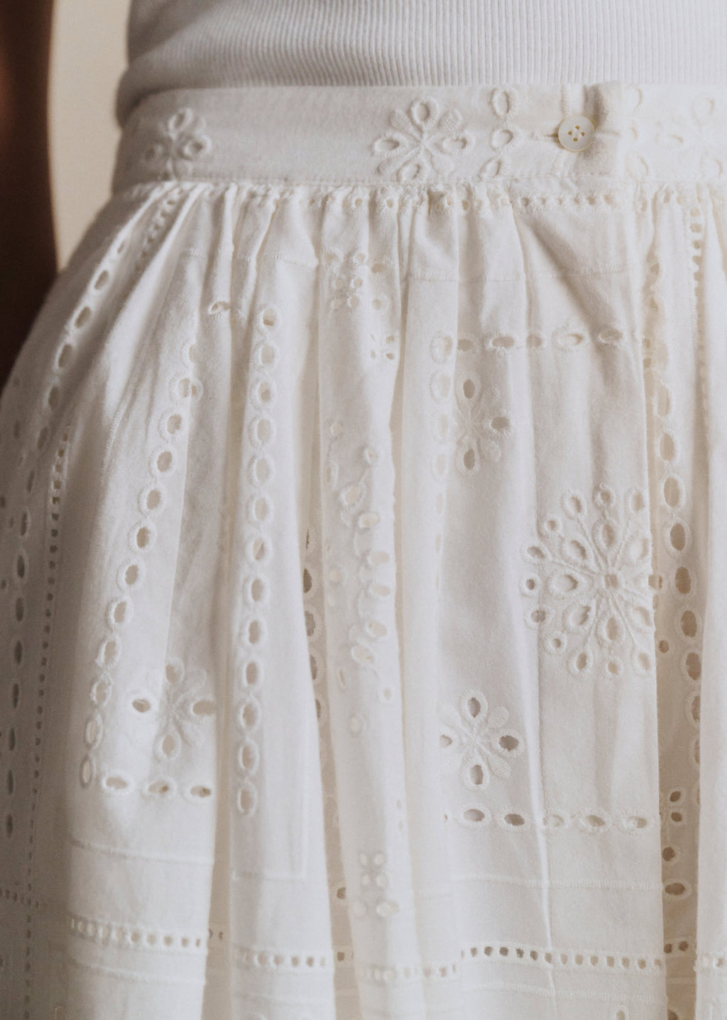 Jupe Nicole - Broderie Unie Hankie Ecru