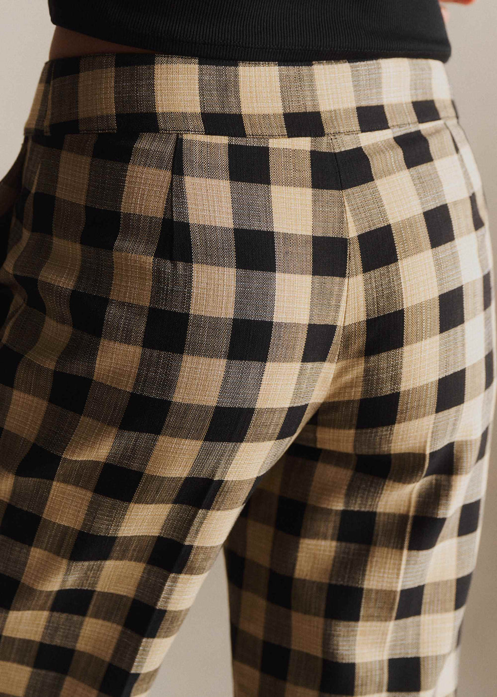 Pantalon OLIER - Vichy Beige Noir