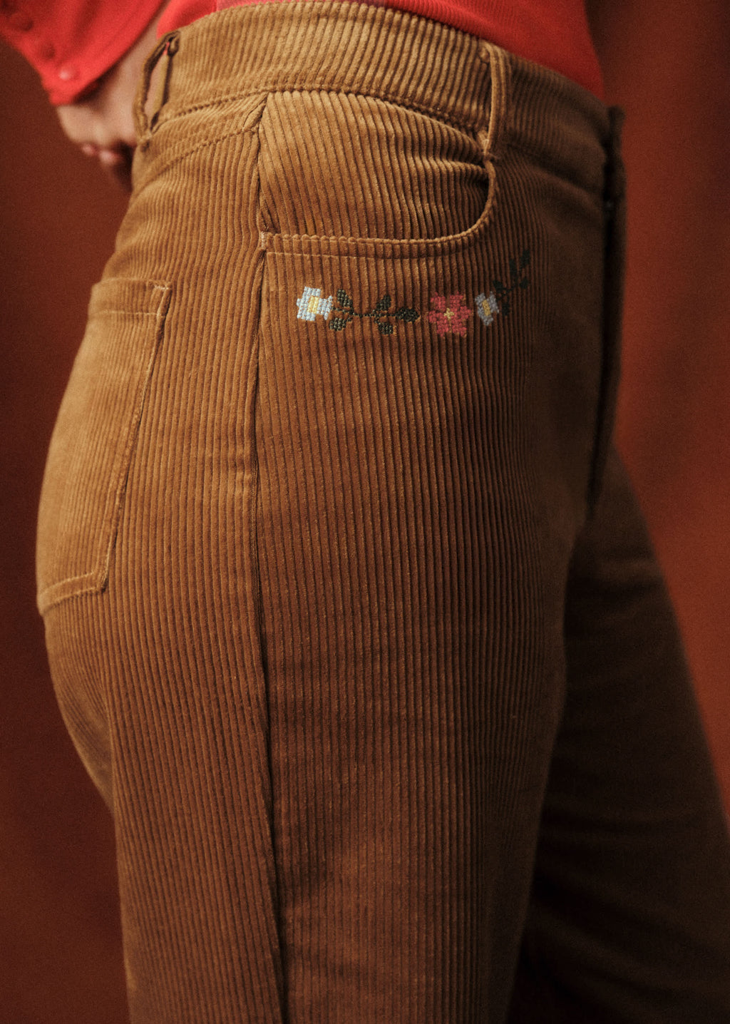 Pantalon Le Wide Leg - Sézane x Baziszt - Jardin Fond Beige