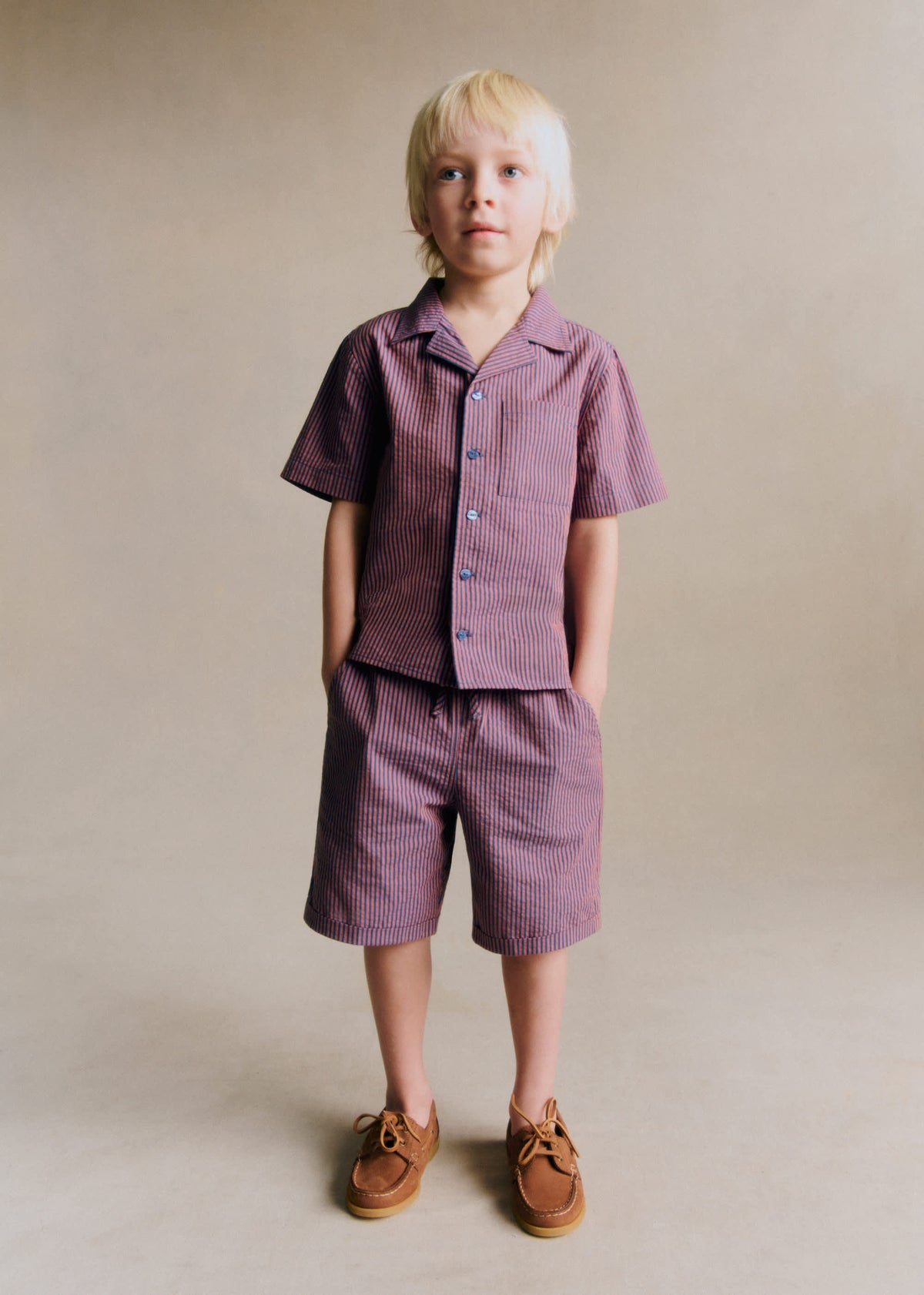 Short Harty - Rayure Rose Marine