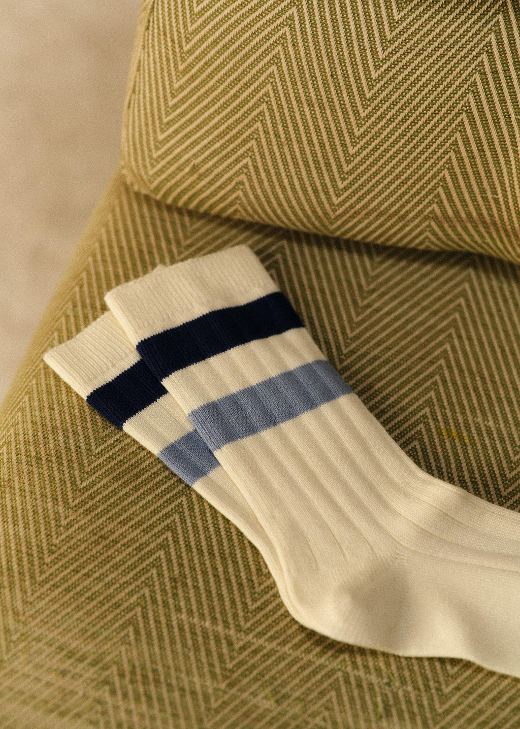 Chaussettes Loris - Écru / Marine / Bleu Acier