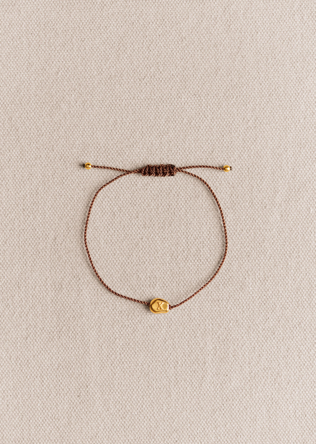 Bracelet Cléo - Chocolat - Lettre X