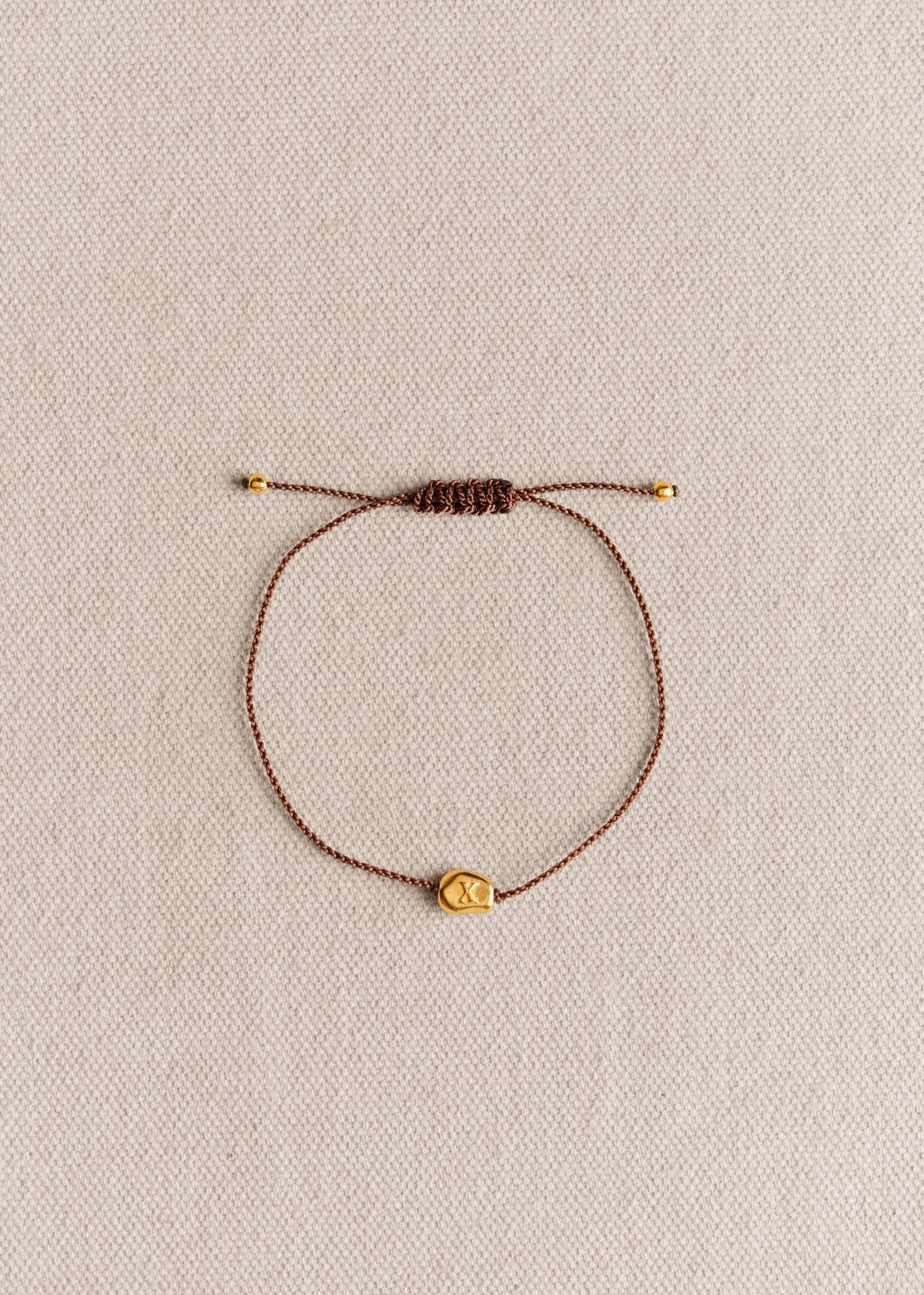 Bracelet Cléo - Chocolat - Lettre X