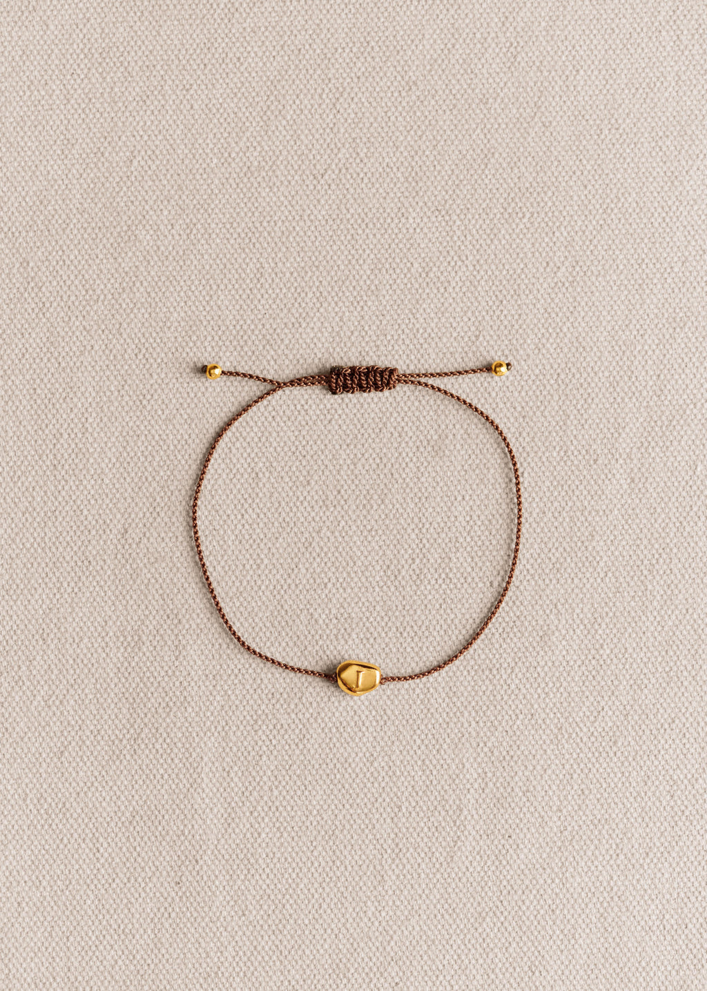 Bracelet Cléo - Chocolat - Lettre I