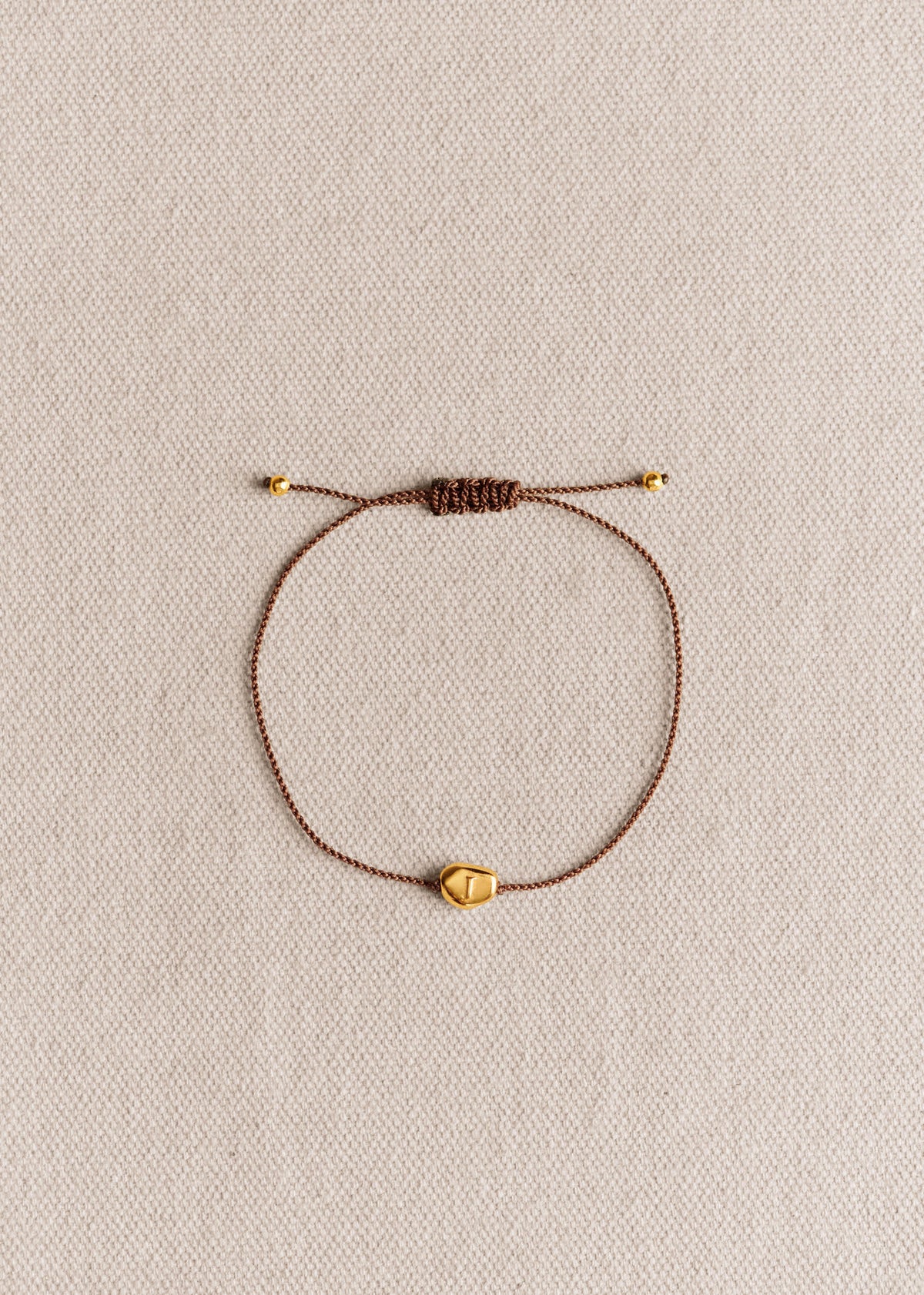 Bracelet Cléo - Chocolat - Lettre I