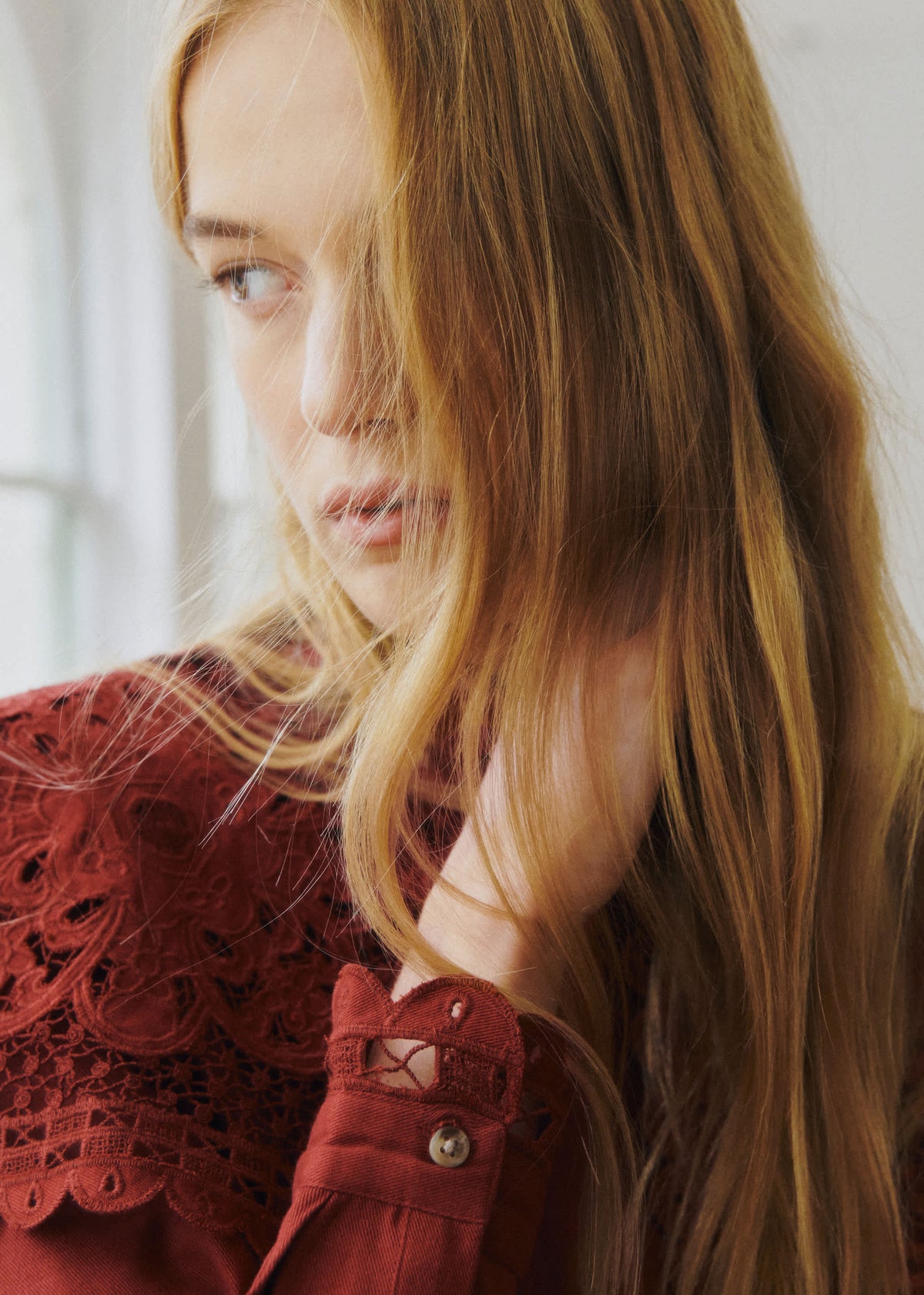 Chemise Astrid - Sézane x SEA NY - Broderie Unie Bordeaux