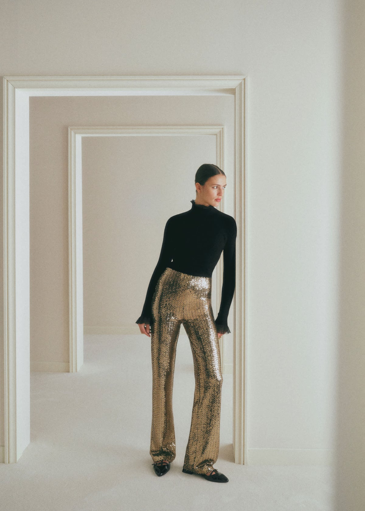 Pantalon AZIM - Sequins Chevron Doré