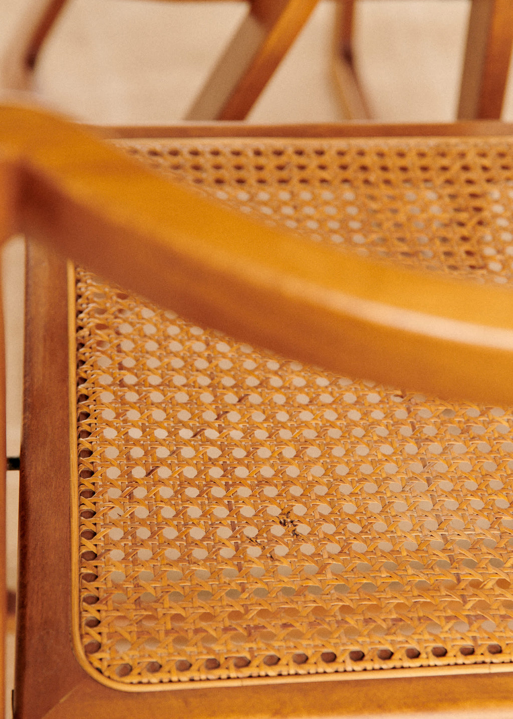 Lot de 6 chaises pliantes par Aldo Jacobert années 60 - Cannage