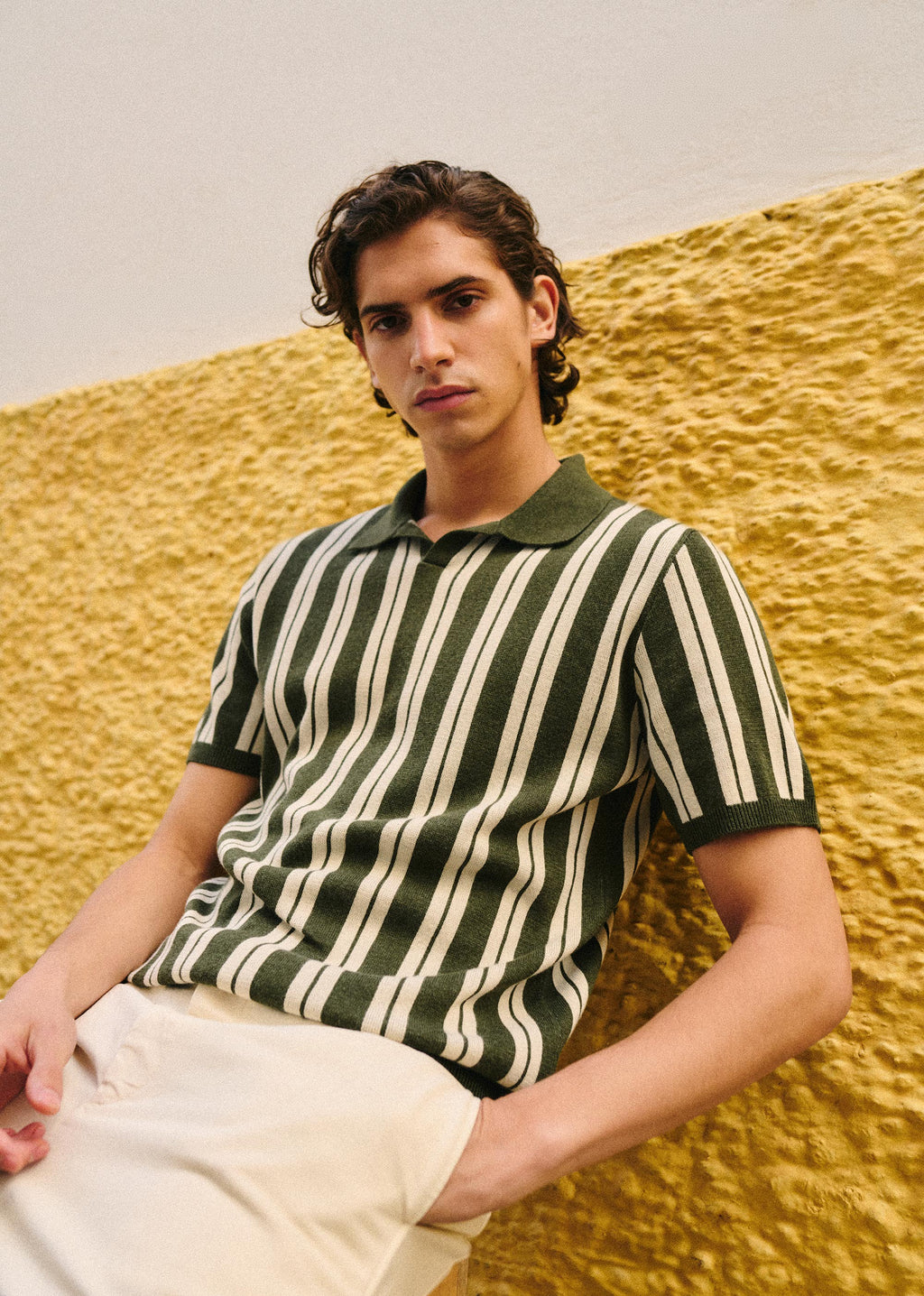 Polo Maille Marius - Vert / Écru