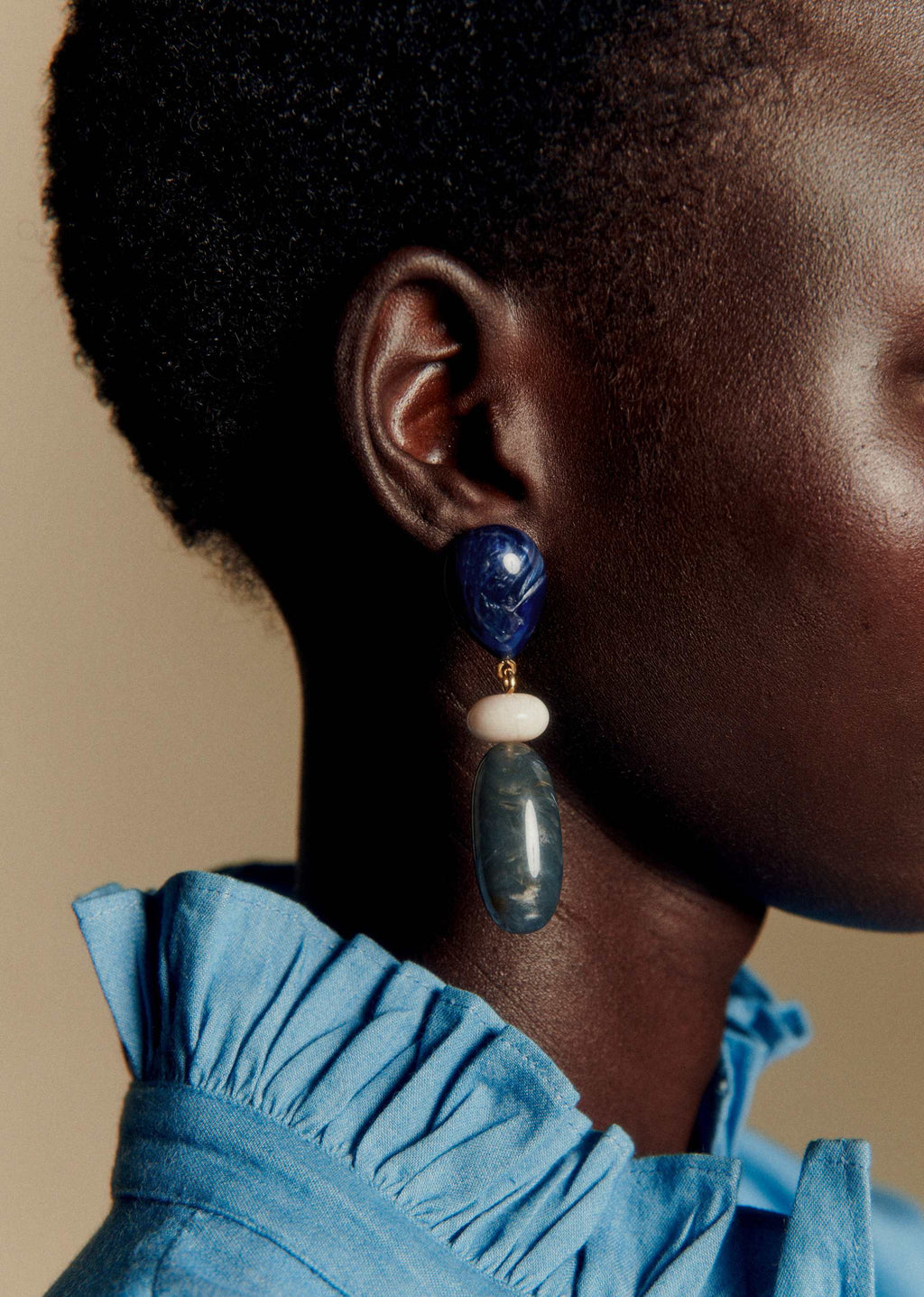 Boucles d'oreilles Dany - Bleu Océan Multi