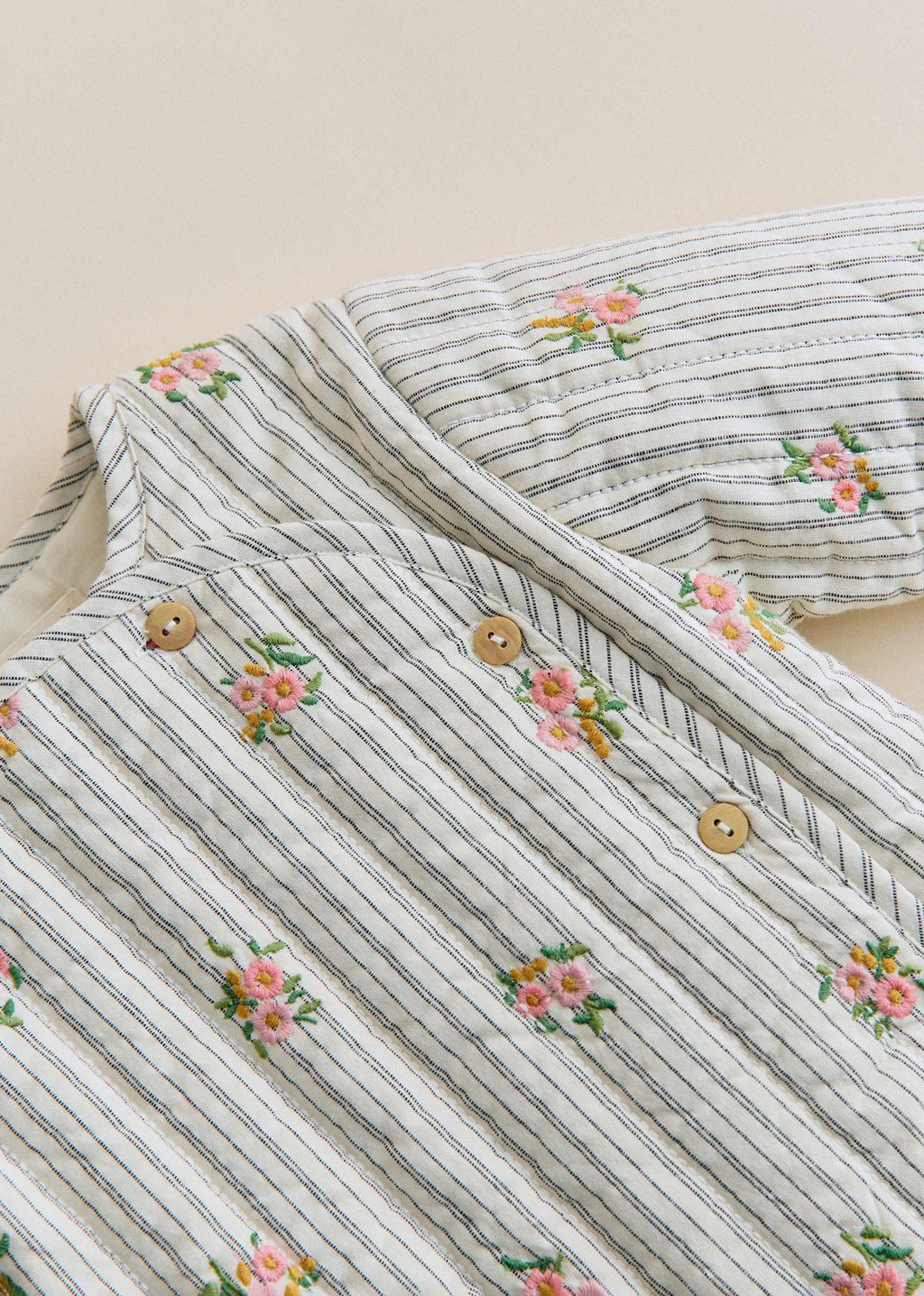 Veste Fanny - Rayures Broderies Fleurs
