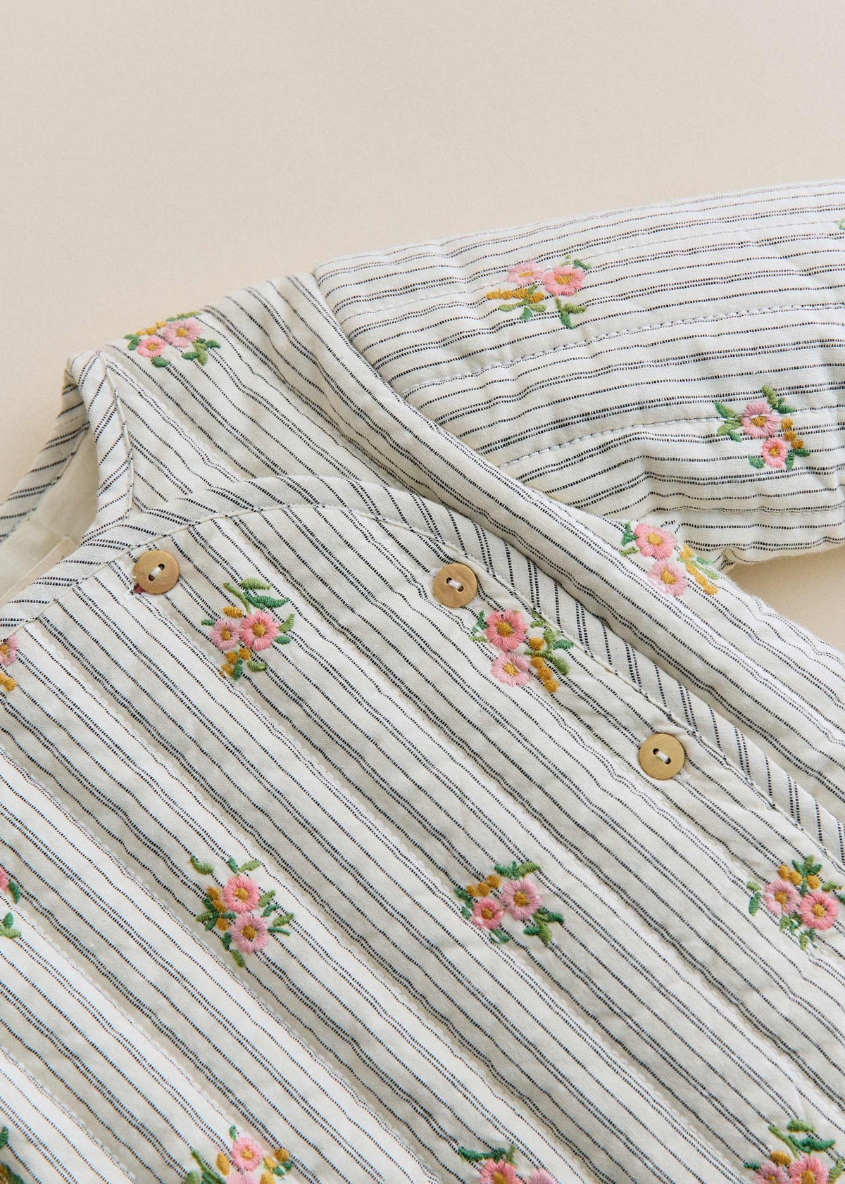 Veste Fanny - Rayures Broderies Fleurs