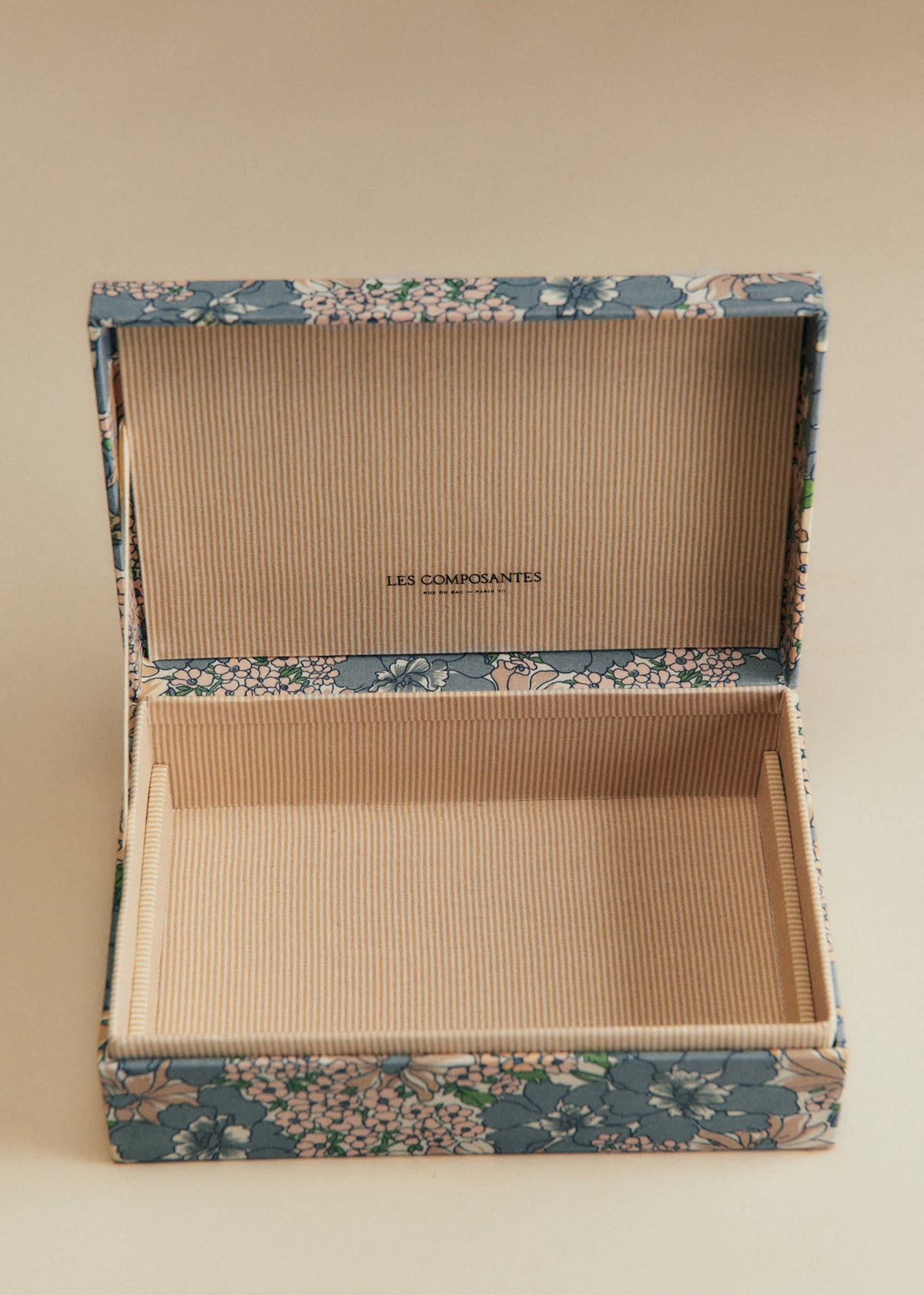 Boîte bijoux matelassée - Imprimé Bleu des Prés