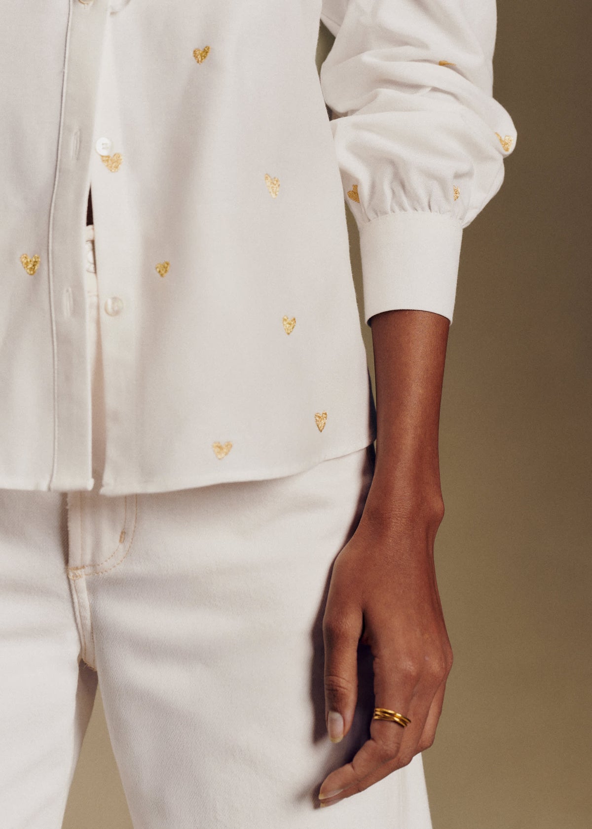 Coffret Chemise Chlo - Broderie Coeur Doré