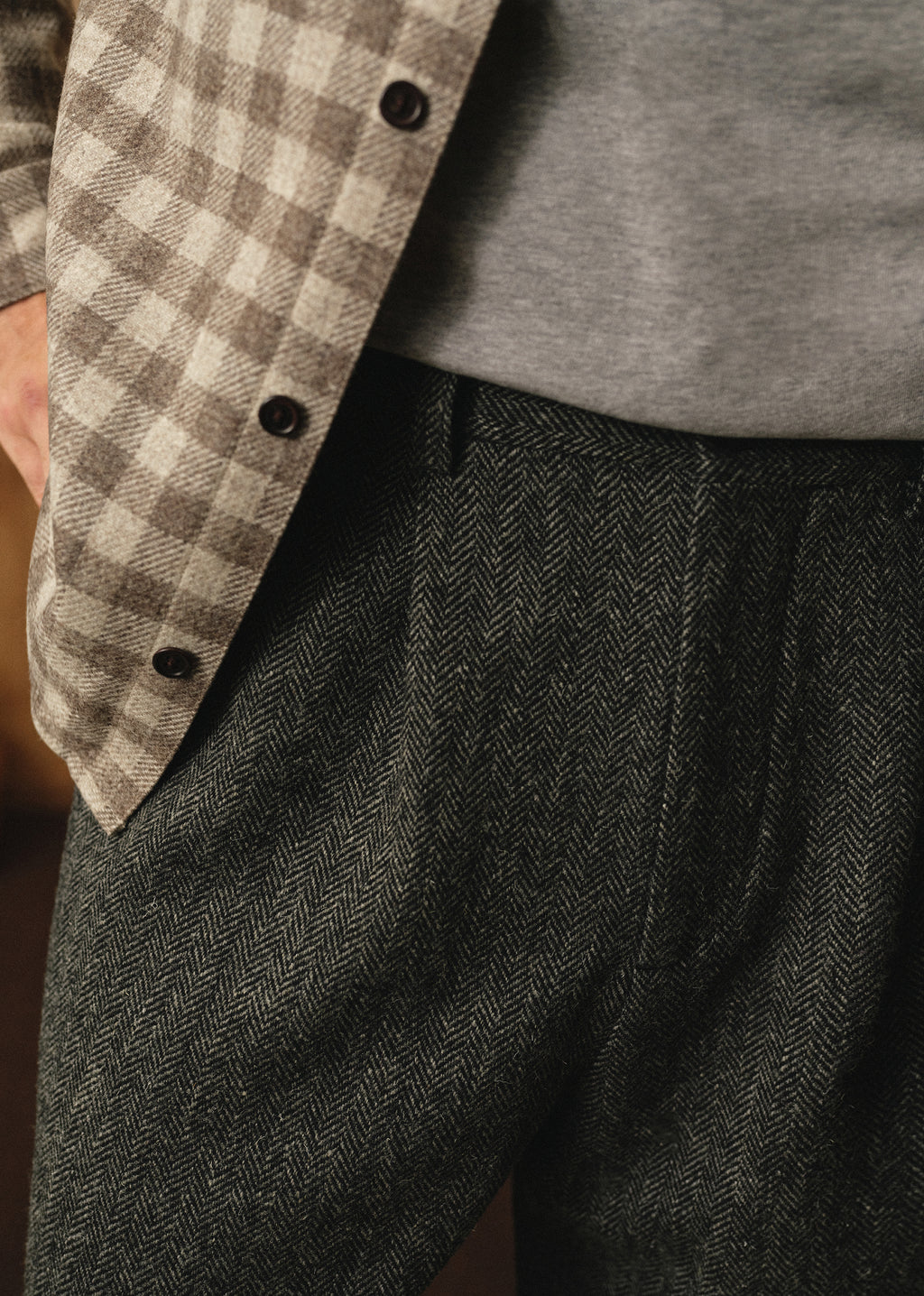 Pantalon Dusk Élastiqué - Chevrons Gris